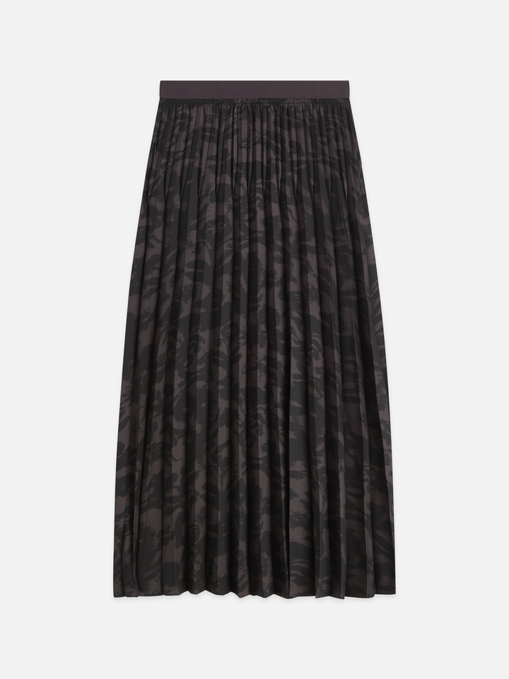 Printed pleated ankle length skirt