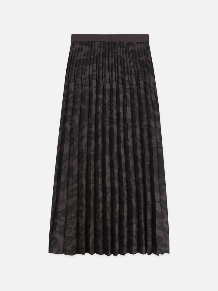 Printed pleated ankle length skirt