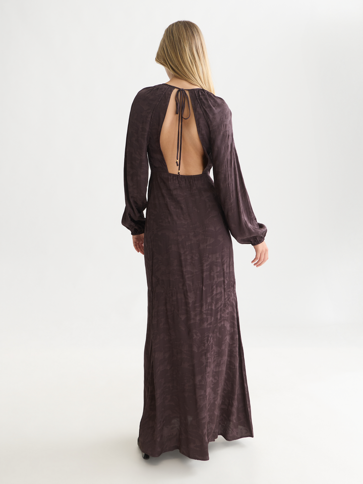 Jacquard open back maxi dress