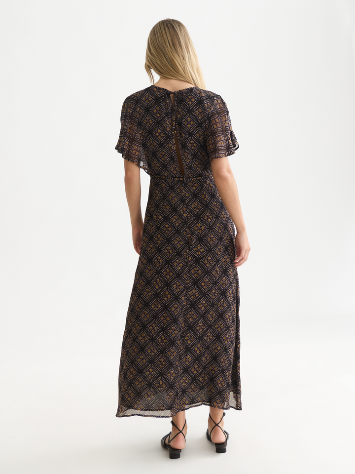 Printed chiffon ankle length dress