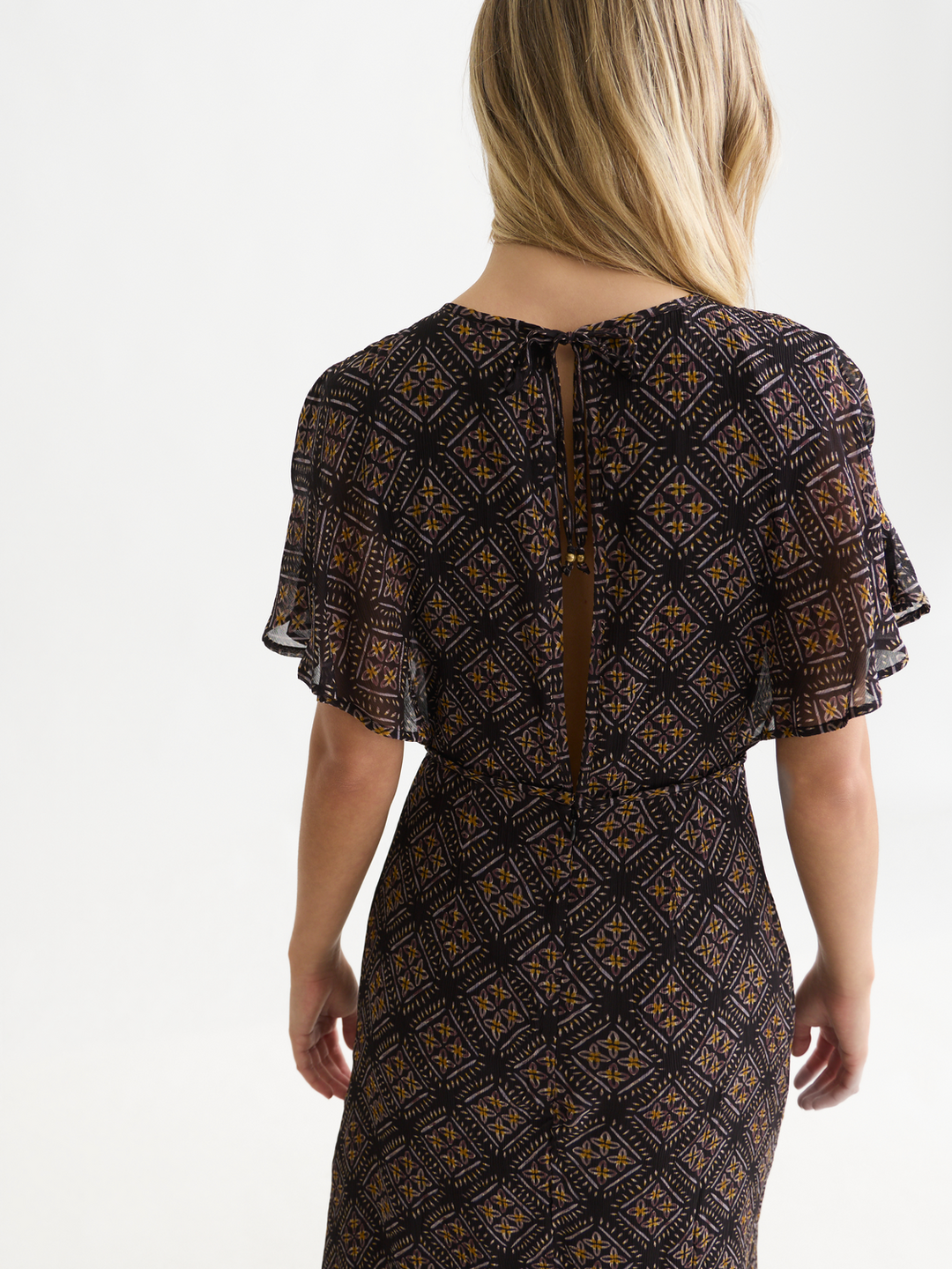 Printed chiffon ankle length dress