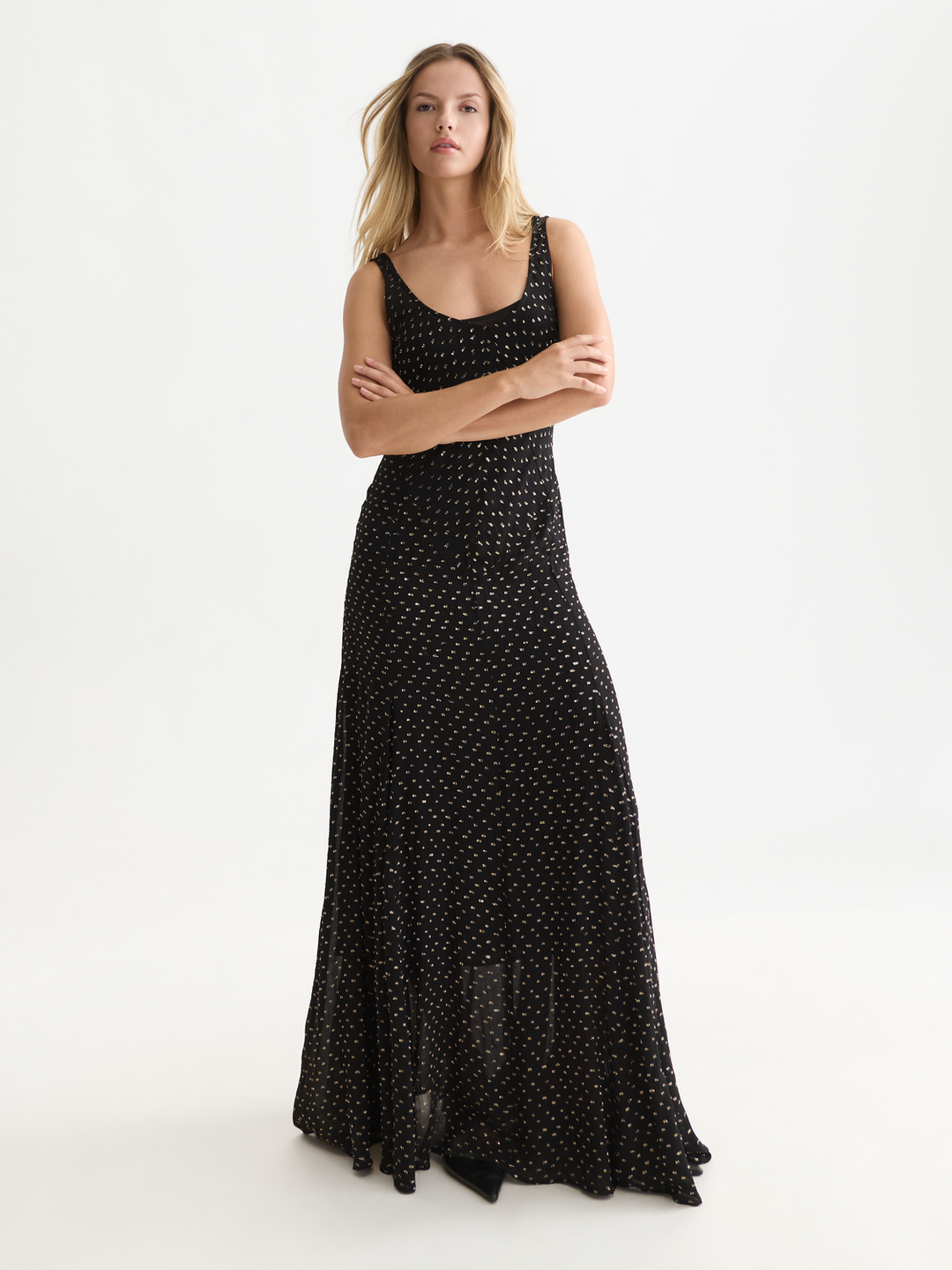 Fil Coupe maxi slip dress with cut seams