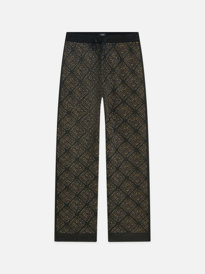 Jacquard knitted relaxed-fit trousers