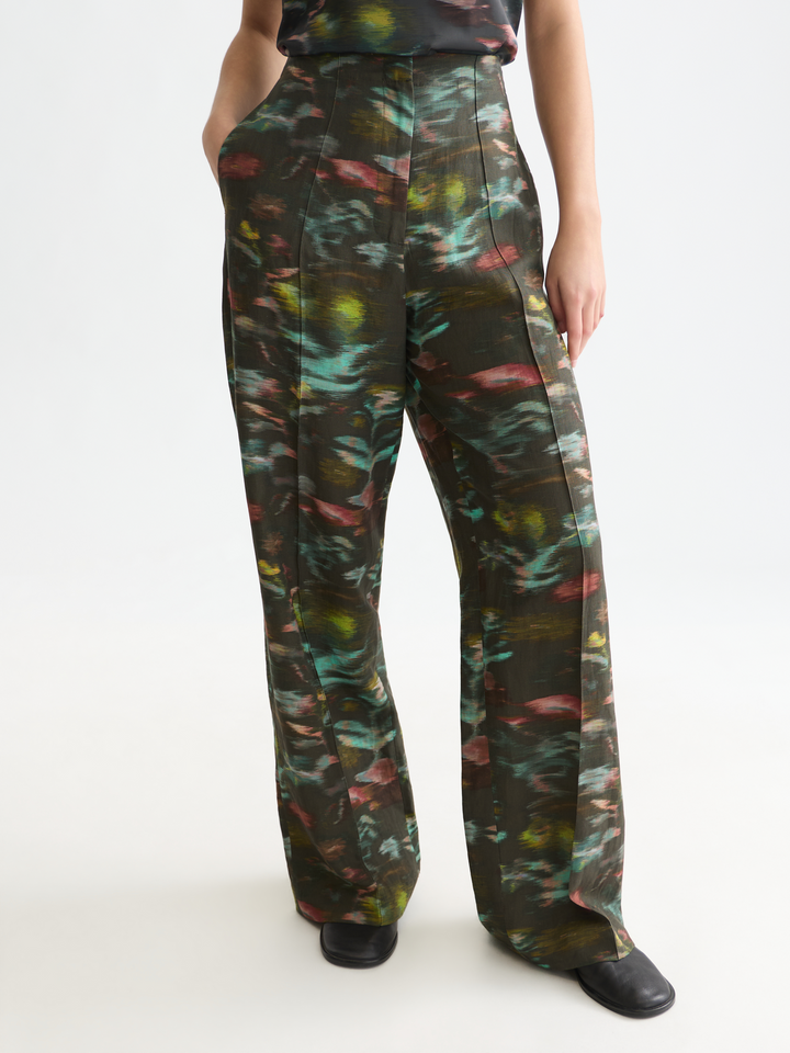 Lou - high-rise wide-leg printed pants