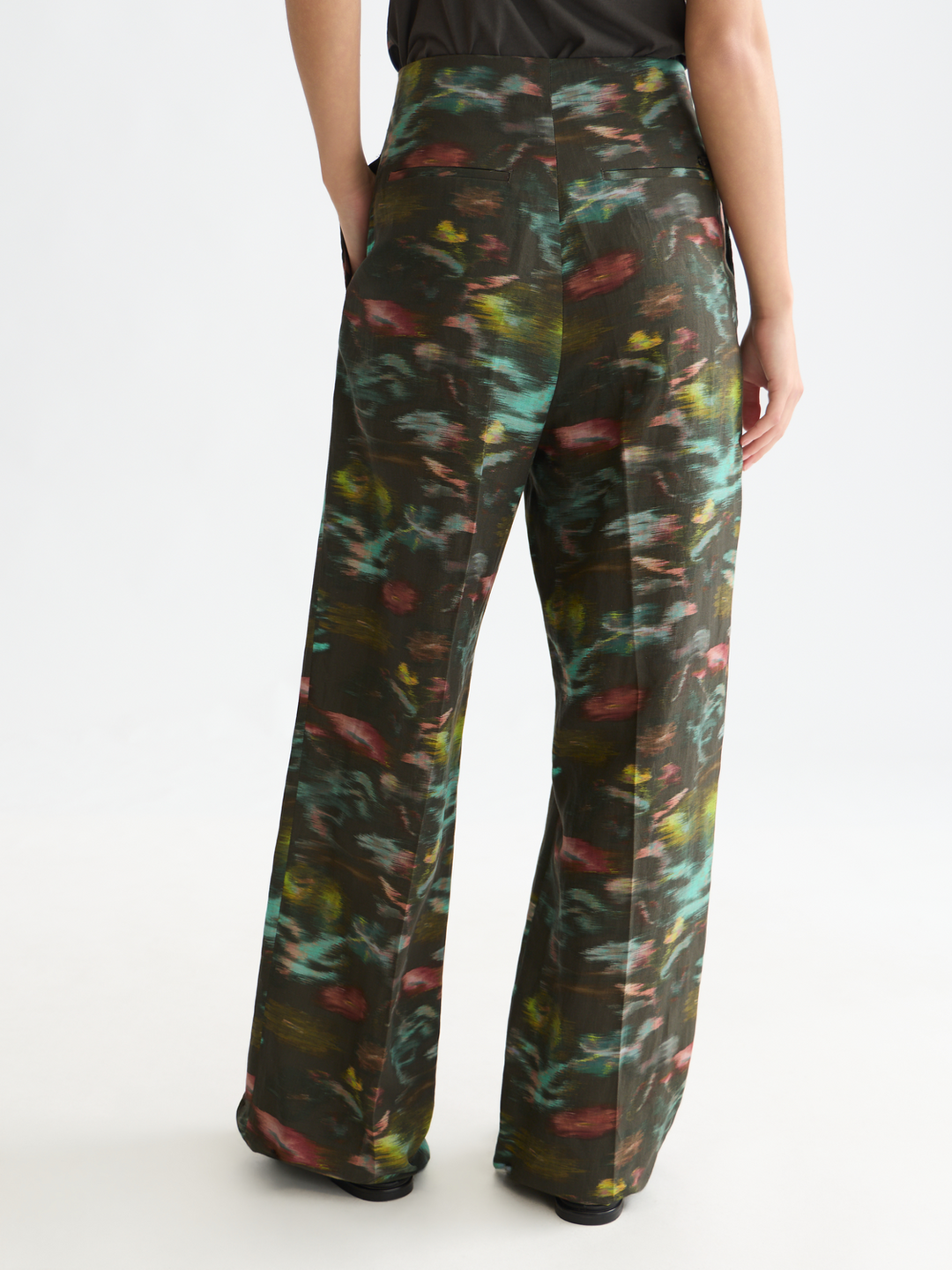 Lou - high-rise wide-leg printed pants