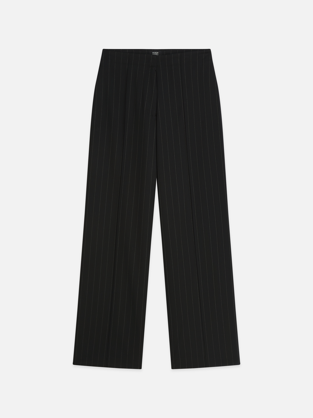Lou - high-rise wide-leg lurex pinstripe pants