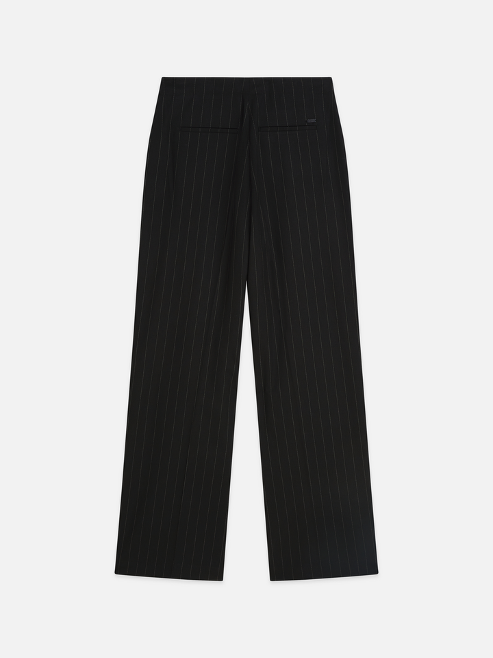 Lou - high-rise wide-leg lurex pinstripe pants