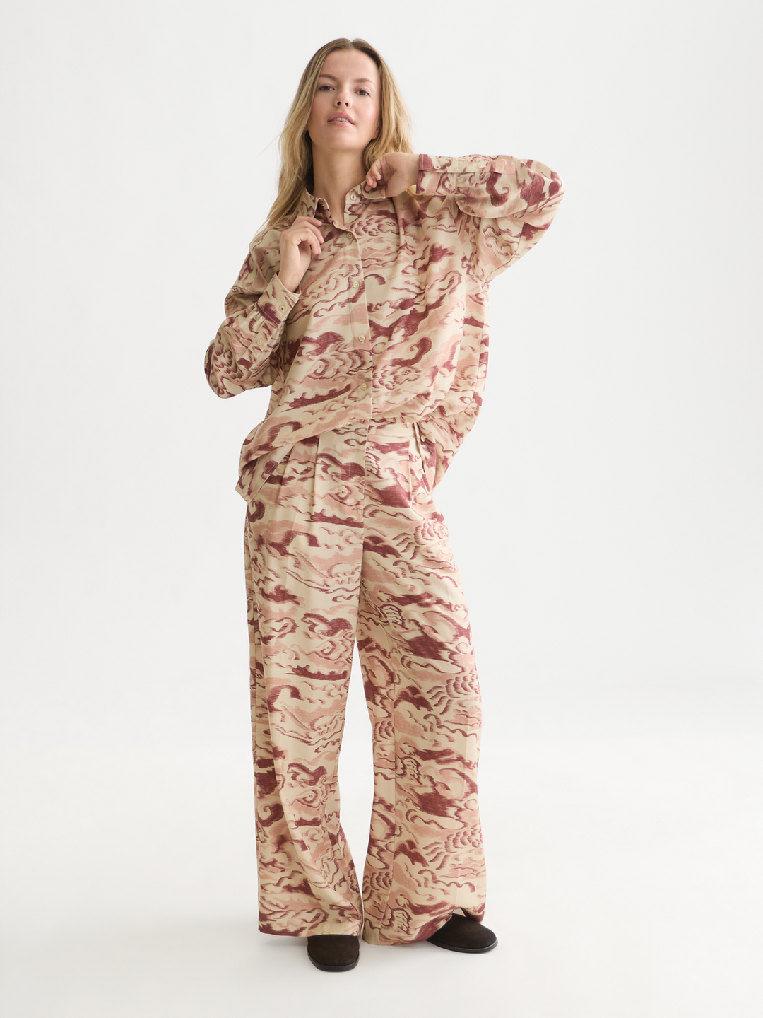 Eleni - high-rise wide-leg printed pants