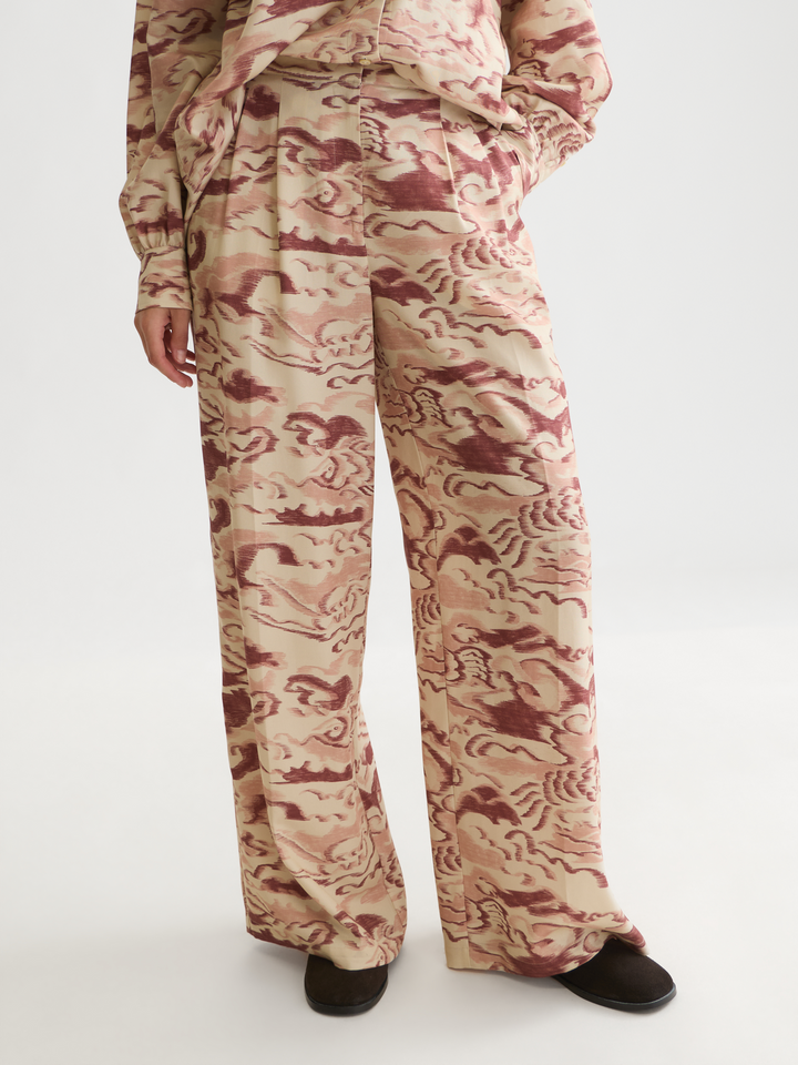 Eleni - high-rise wide-leg printed pants