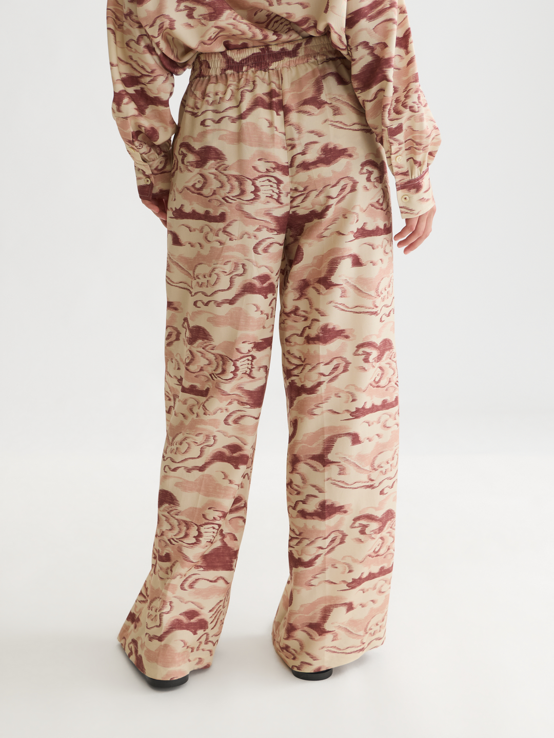 Eleni - high-rise wide-leg printed pants