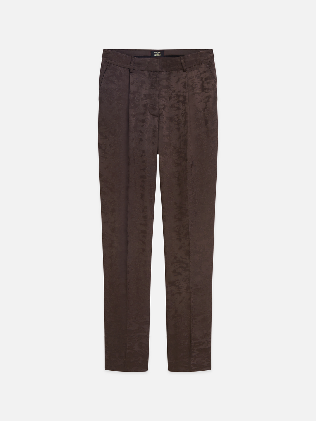 Isa - high-rise slim-leg jacquard pants