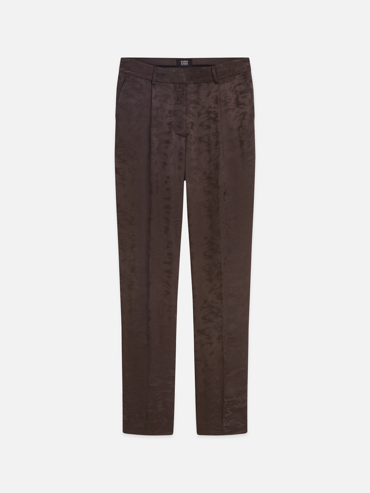 Isa - high-rise slim-leg jacquard pants