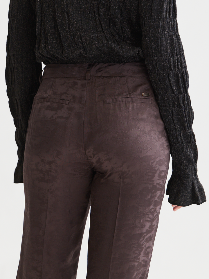 Isa - high-rise slim-leg jacquard pants