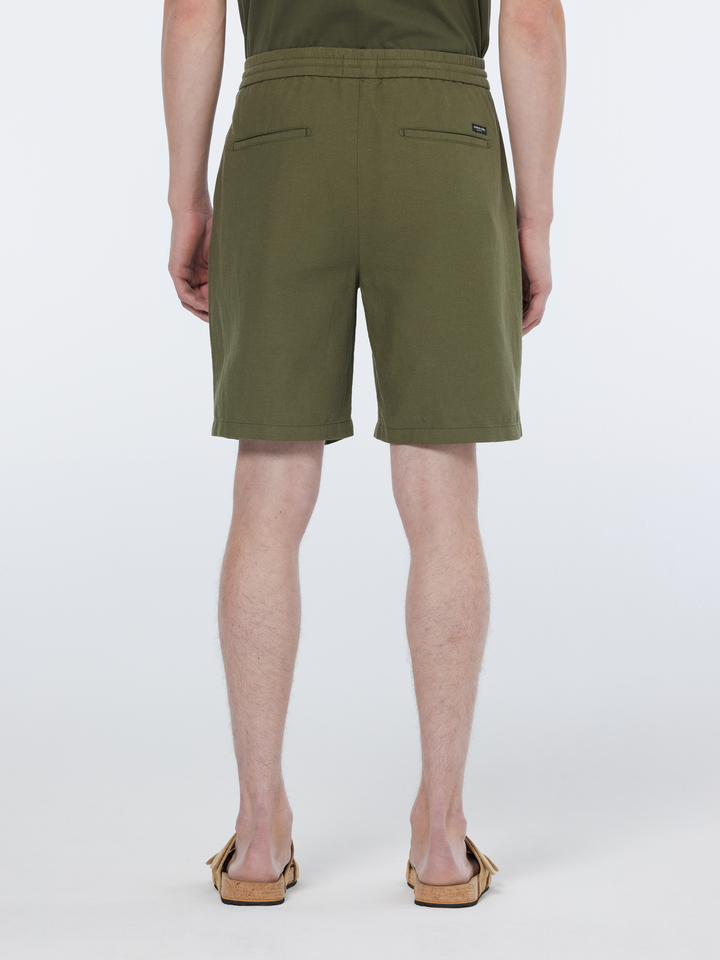 Seasonal core-Fave cotton linen relaxed fit bermuda