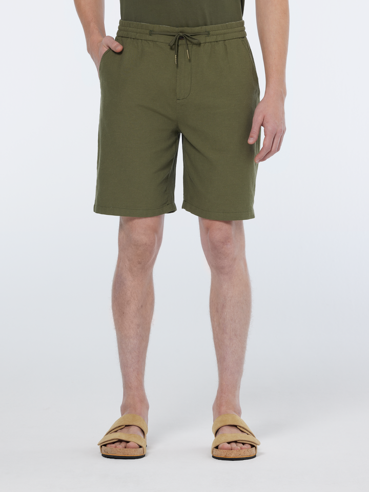Seasonal core-Fave cotton linen relaxed fit bermuda