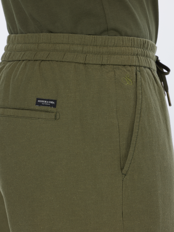 Seasonal core-Fave cotton linen relaxed fit bermuda