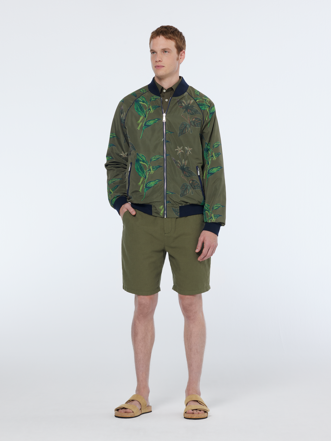 Seasonal core-Fave cotton linen relaxed fit bermuda