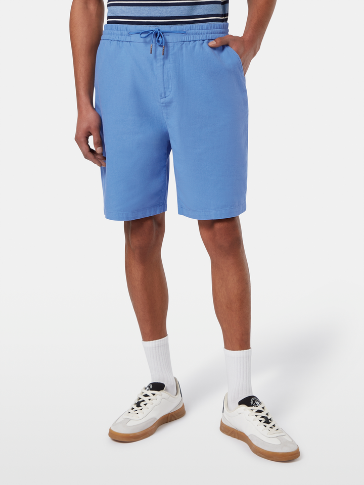 Seasonal core-Fave cotton linen relaxed fit bermuda