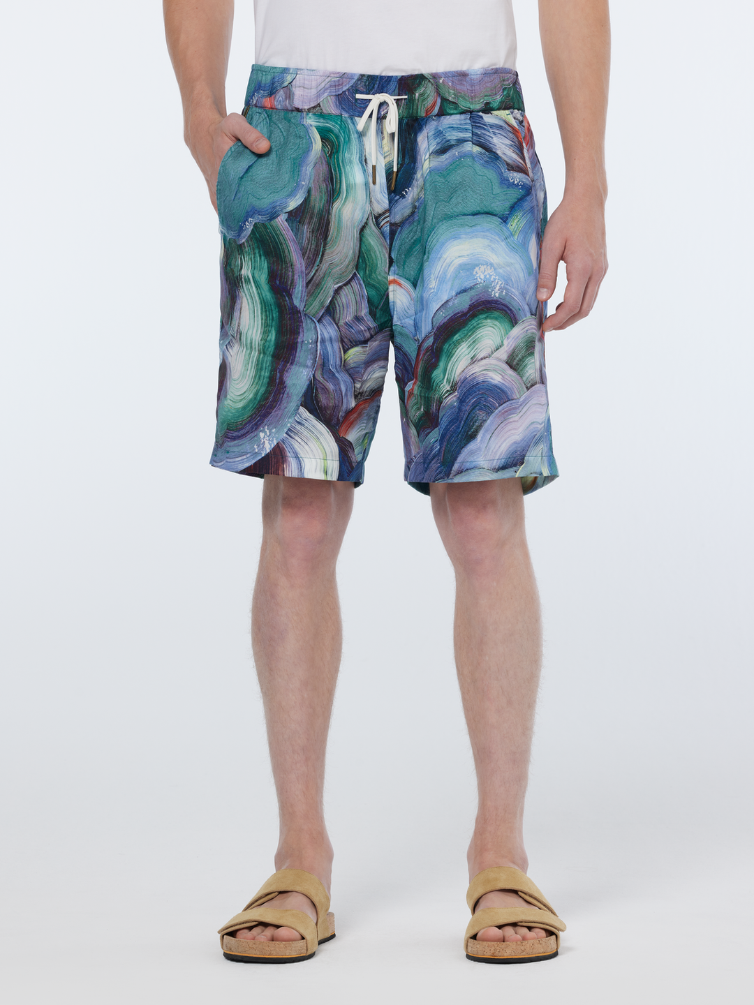 Fave - Printed Tencel relaxed fit bermuda short