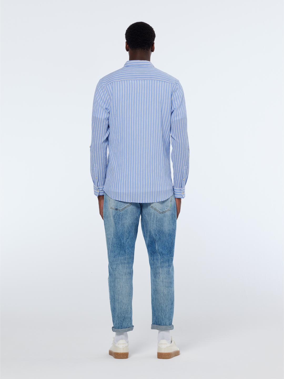 Regular-Fit Crinkle Striped Shirt