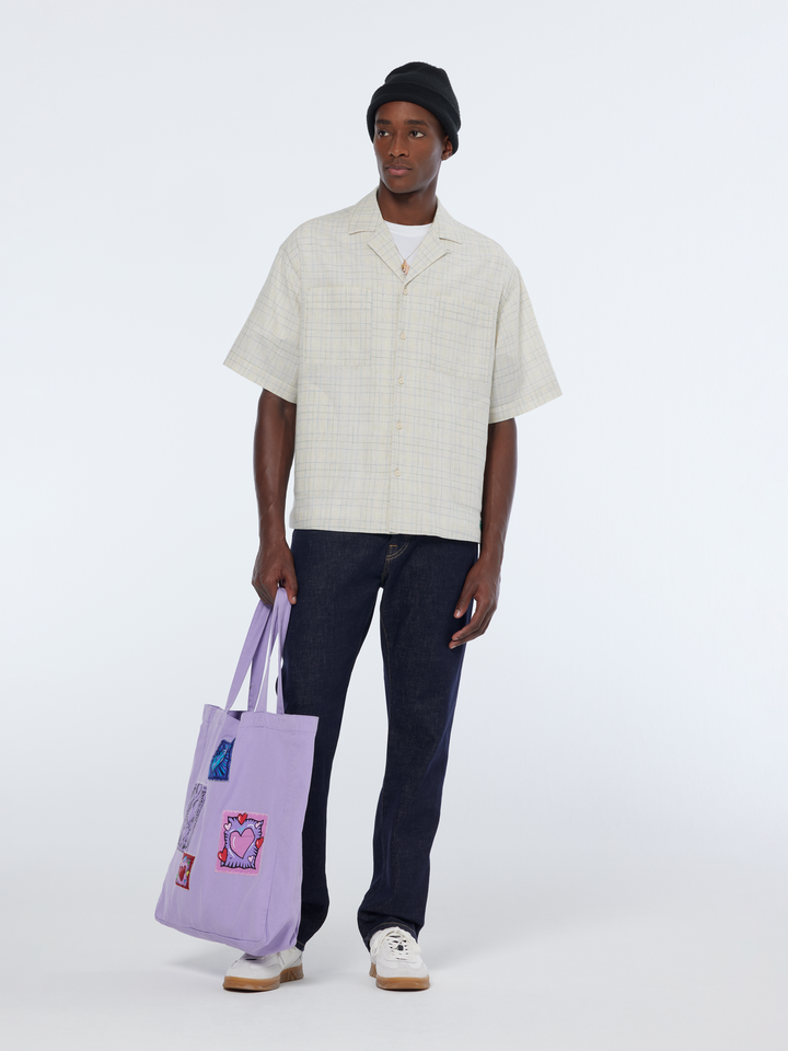 Relaxed-Fit SS Yarn-Dyed Check Shirt