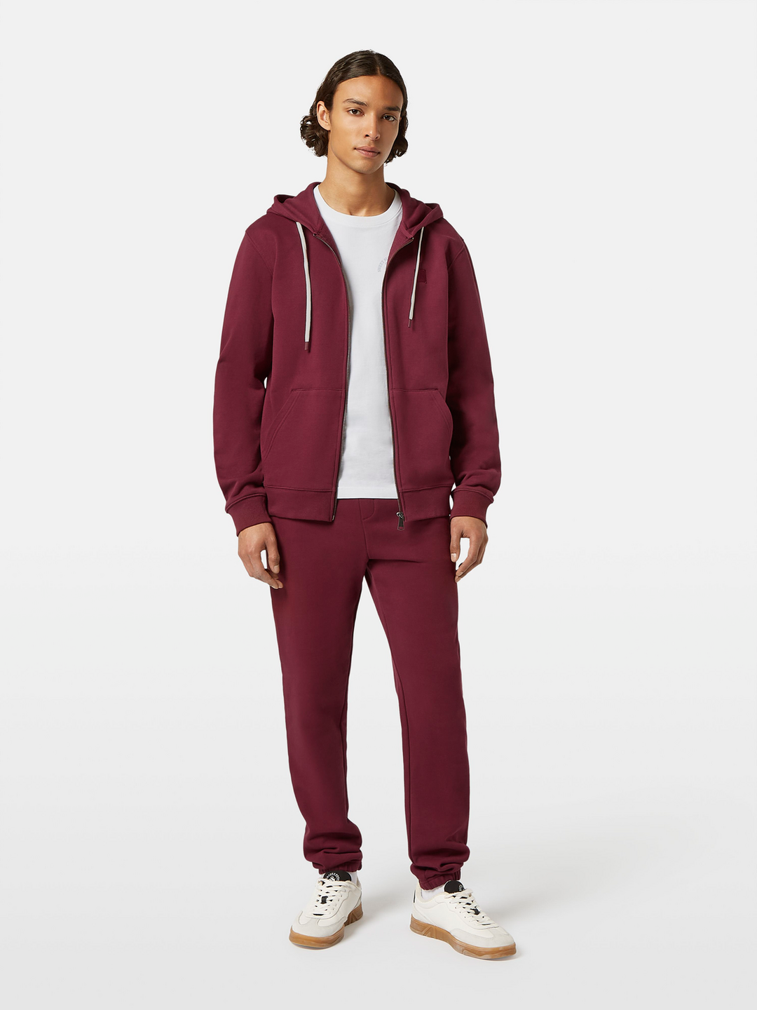Logo badge full zip through hoodie