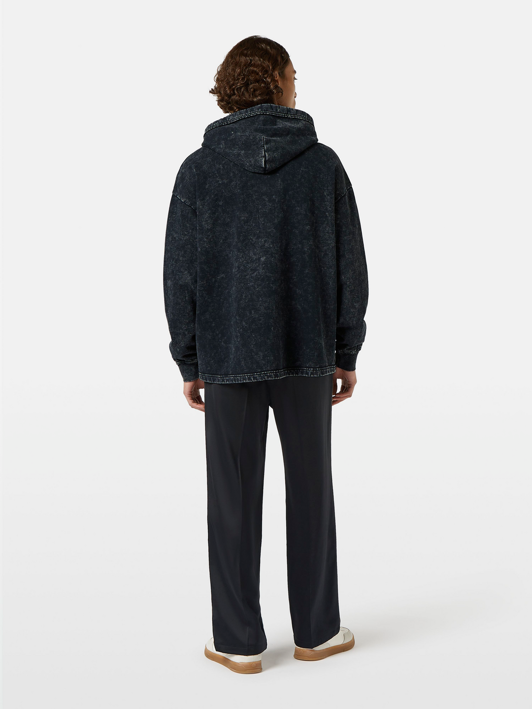 Washed artwork loose fit hoodie