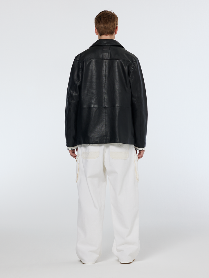 Jacquard dropped shoulder long sleeved polo
