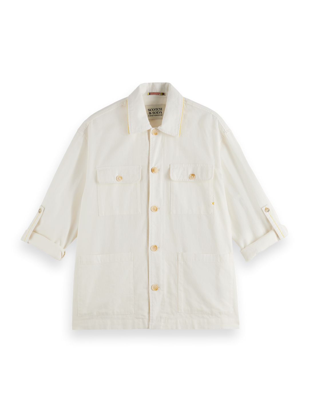 Relaxed cotton-linen shirt jacket
