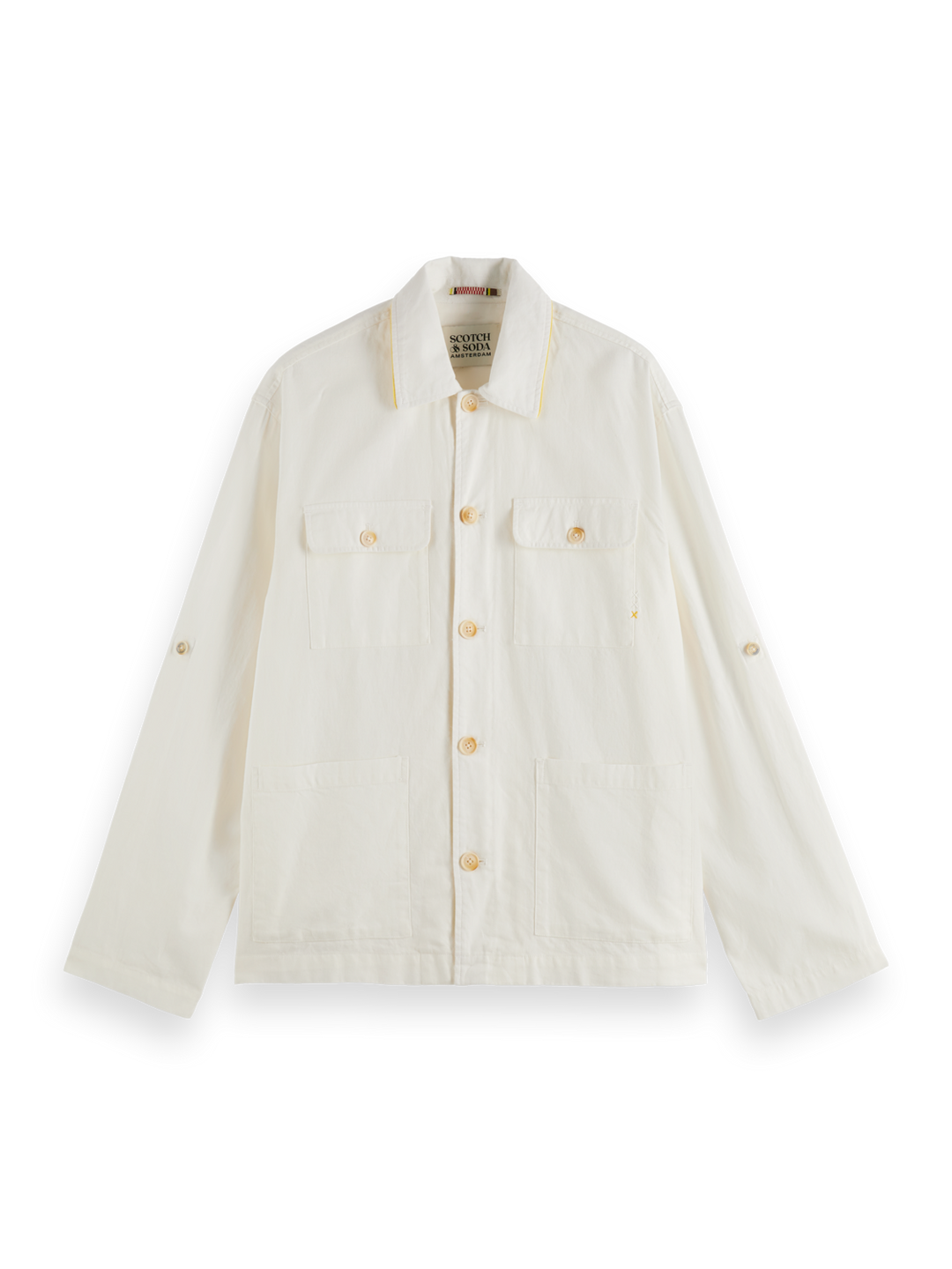 Relaxed cotton-linen shirt jacket