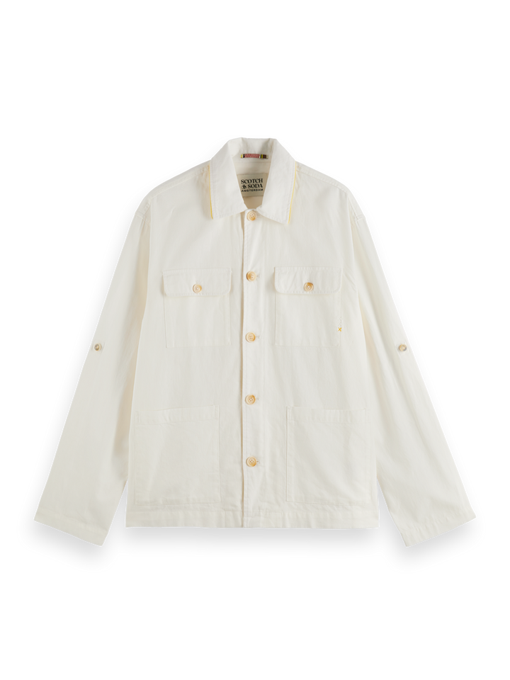 Relaxed cotton-linen shirt jacket
