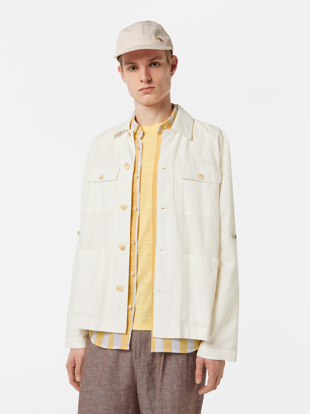 Relaxed cotton-linen shirt jacket