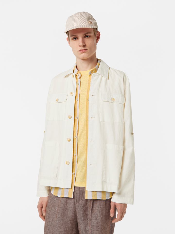 Relaxed cotton-linen shirt jacket
