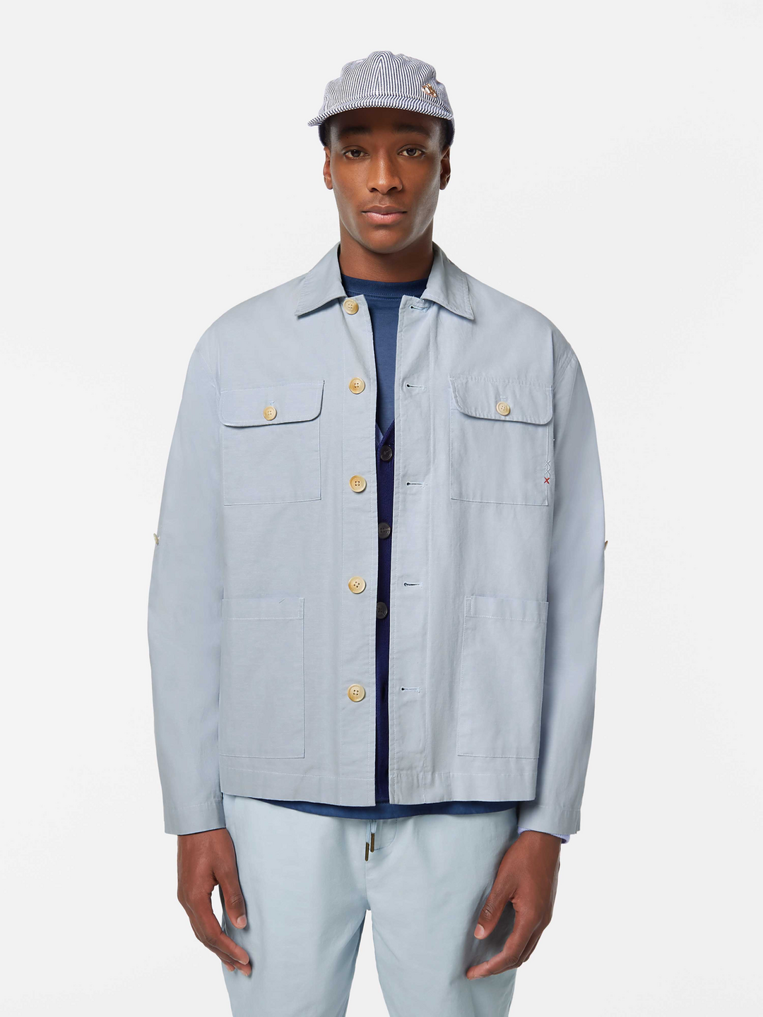 Relaxed cotton-linen shirt jacket