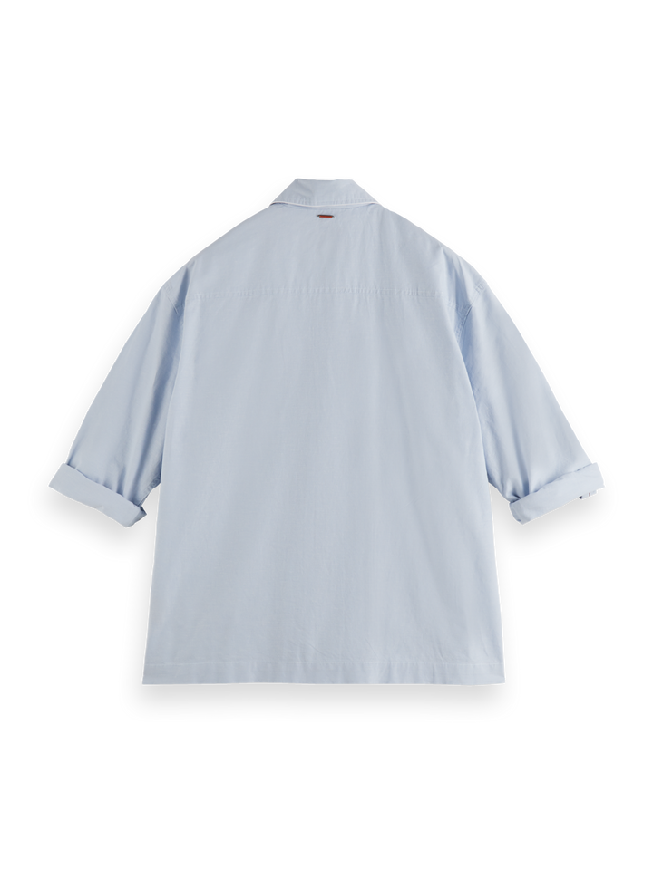 Relaxed cotton-linen shirt jacket