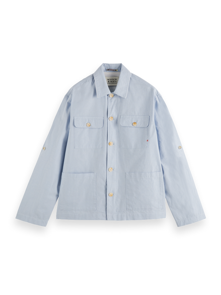 Relaxed cotton-linen shirt jacket