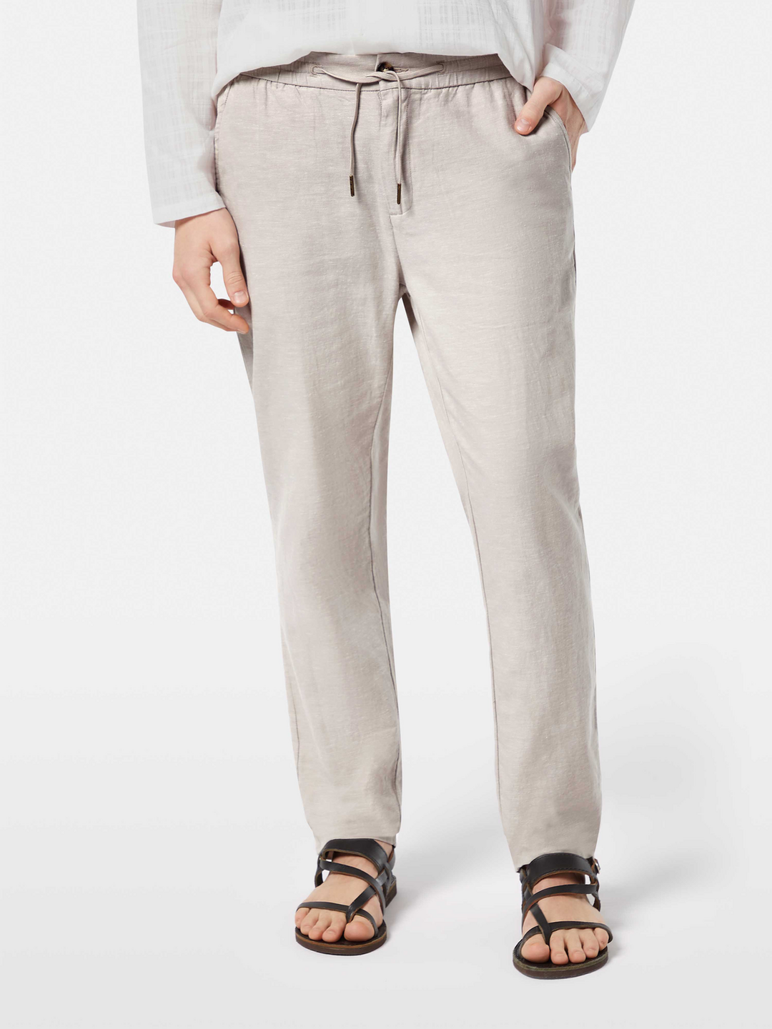 Seasonal core-Warren cotton-linen twill jogger