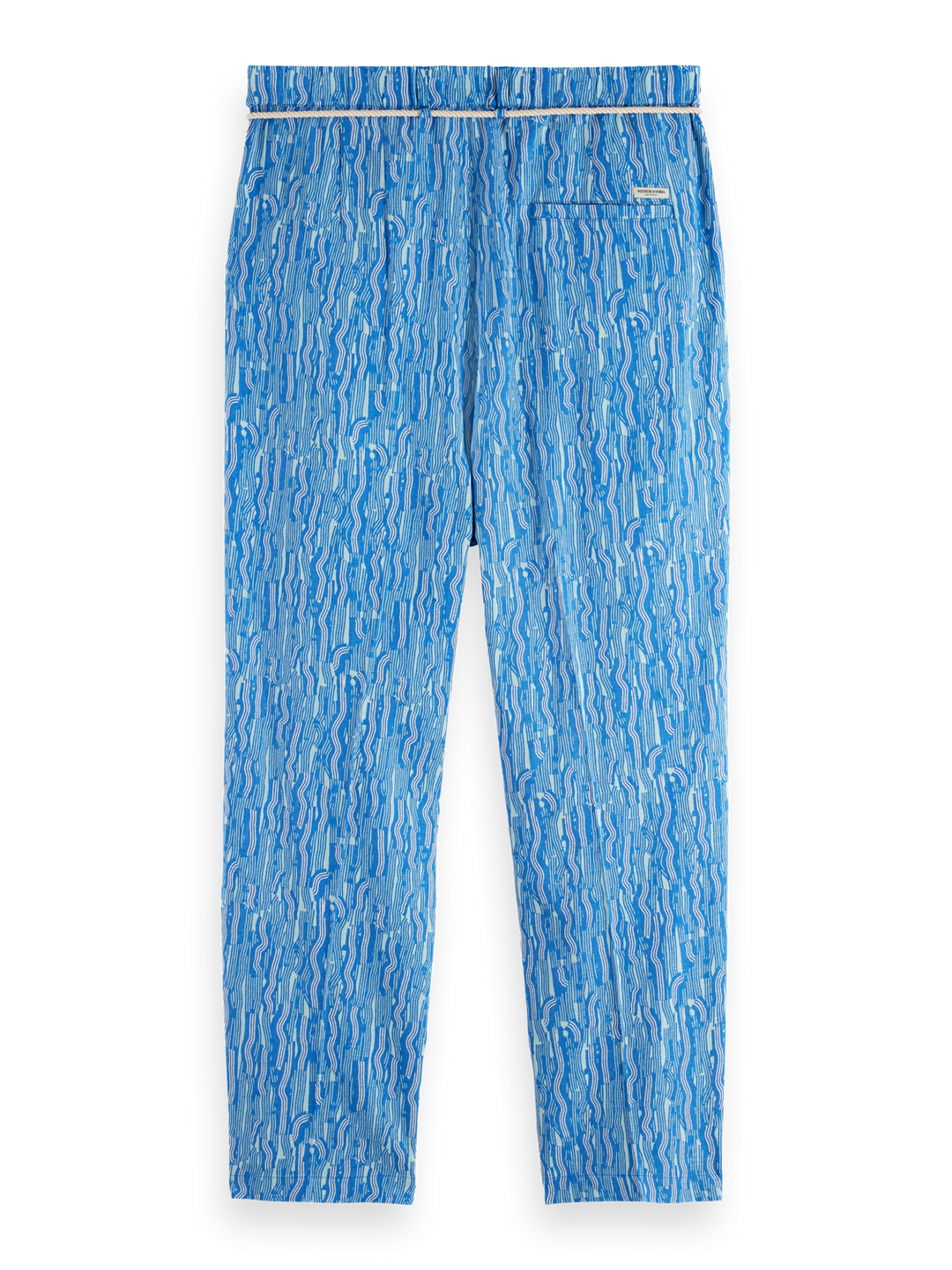Printed wide fit linen-blend jogger