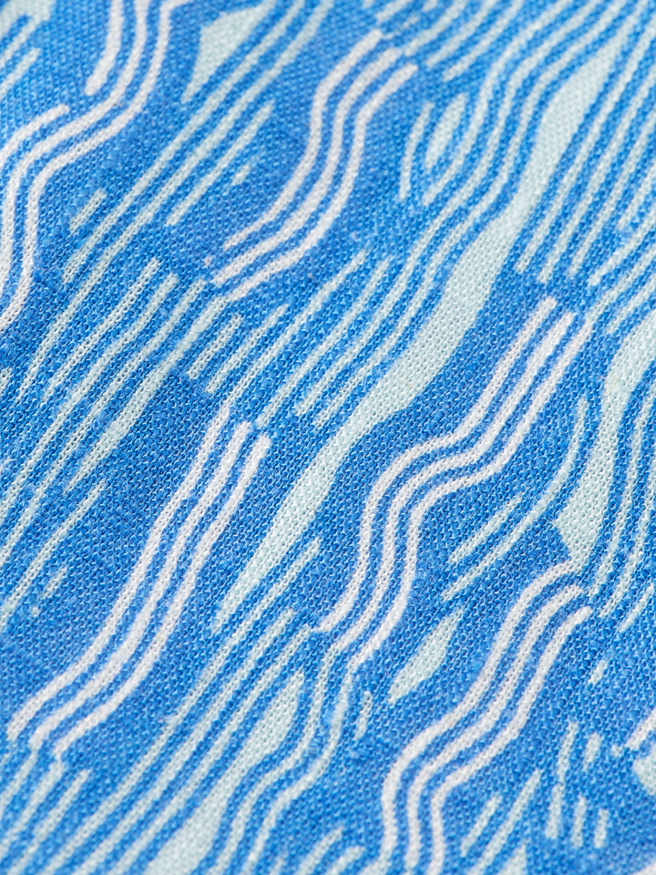 Printed wide fit linen-blend jogger