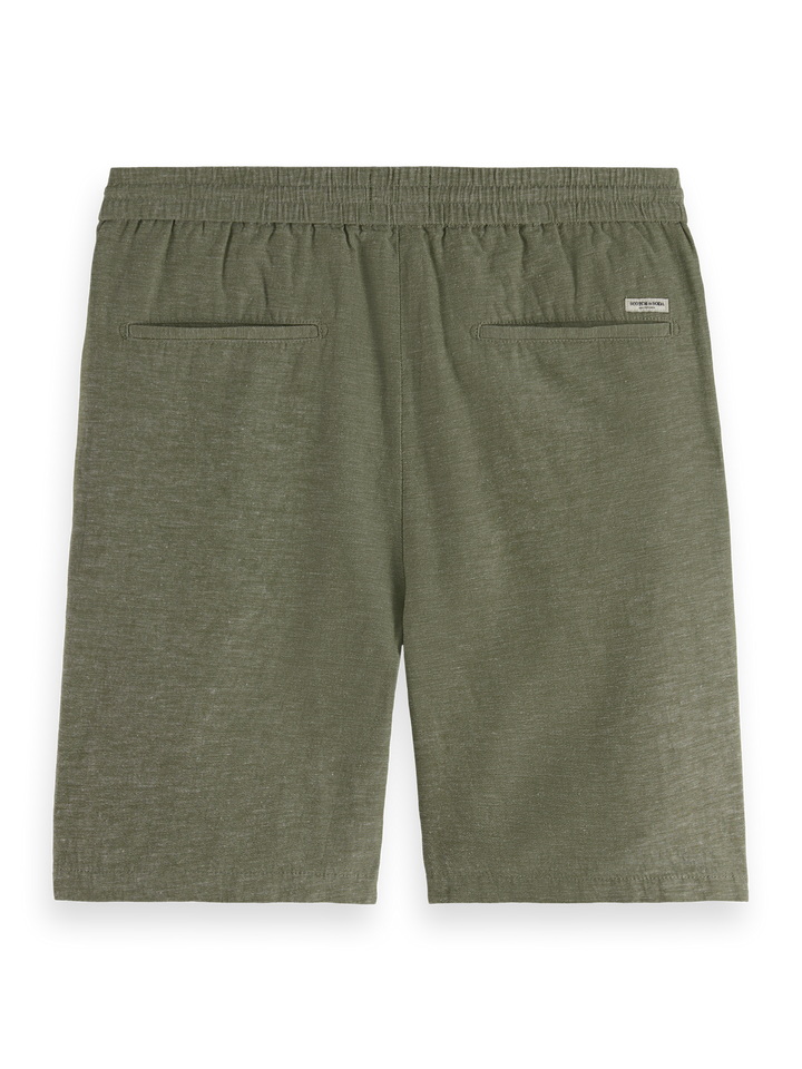Seasonal core-Fave cotton/linen twill bermuda