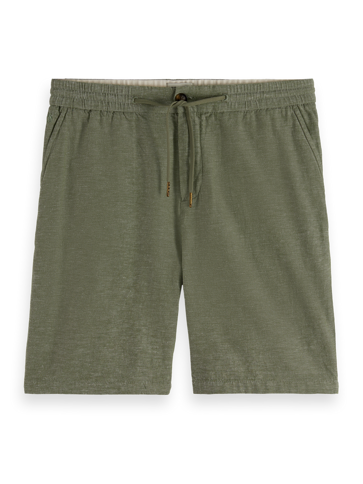 Seasonal core-Fave cotton/linen twill bermuda