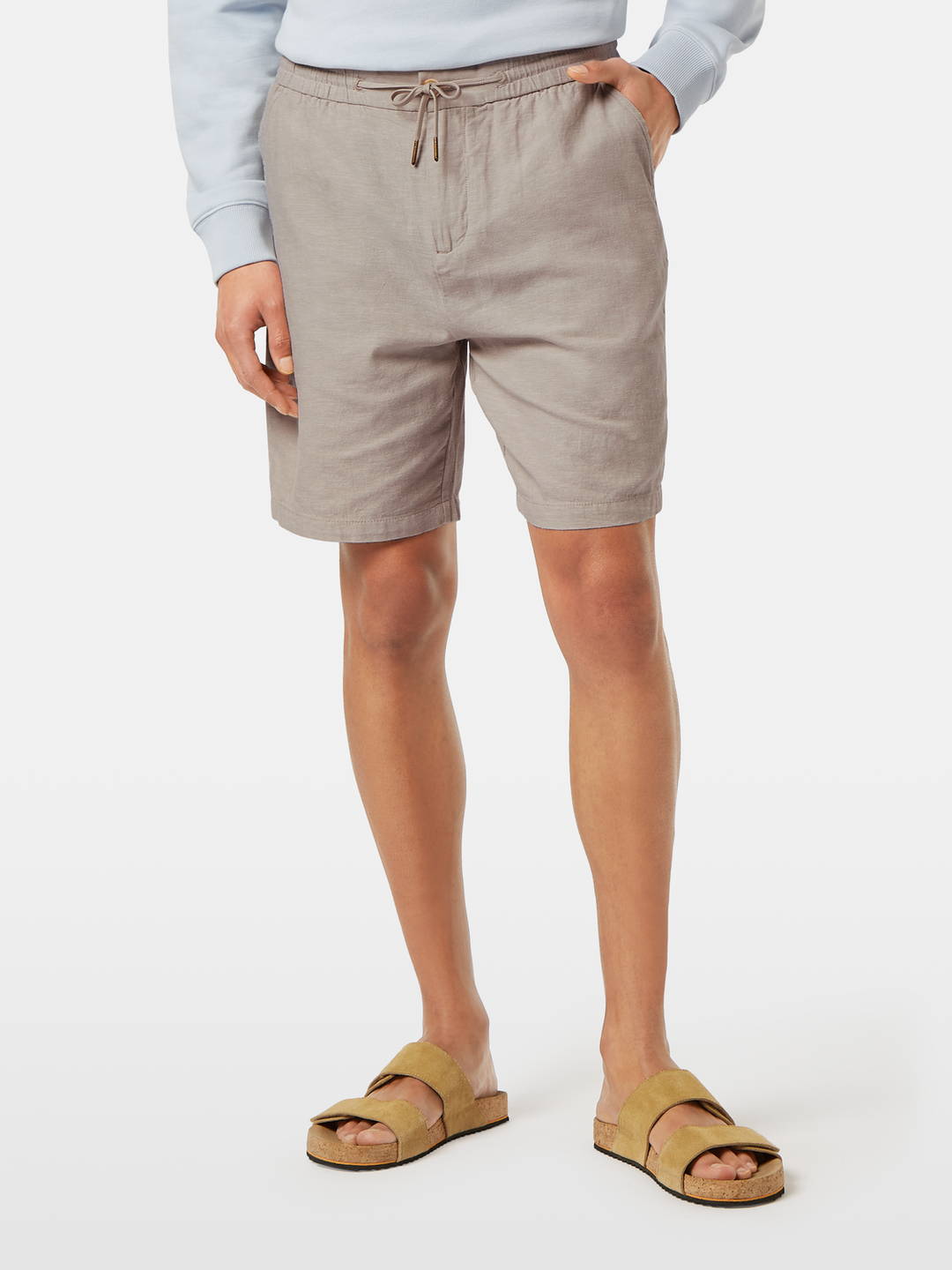 Seasonal core-Fave cotton/linen twill bermuda