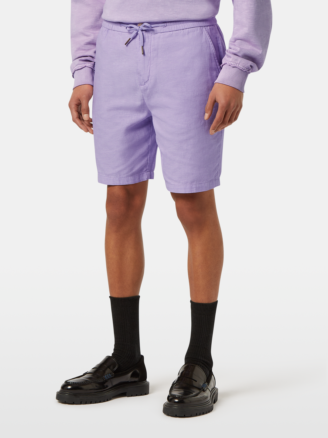 Seasonal core-Fave cotton/linen twill bermuda