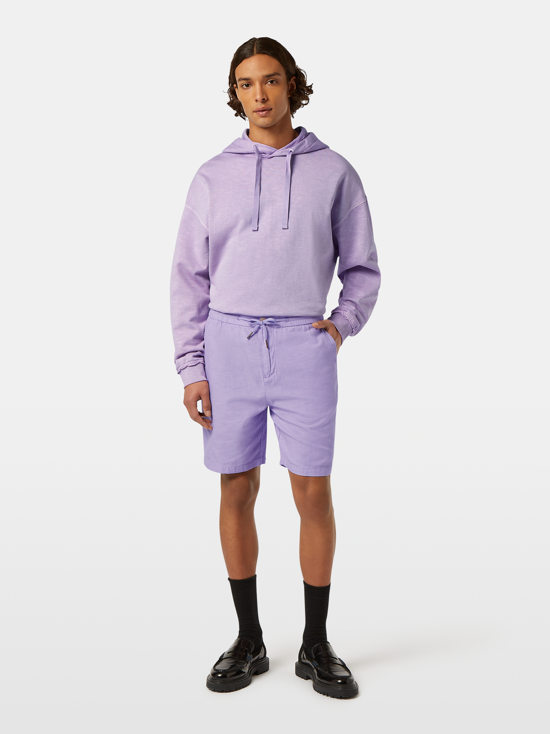 Seasonal core-Fave cotton/linen twill bermuda