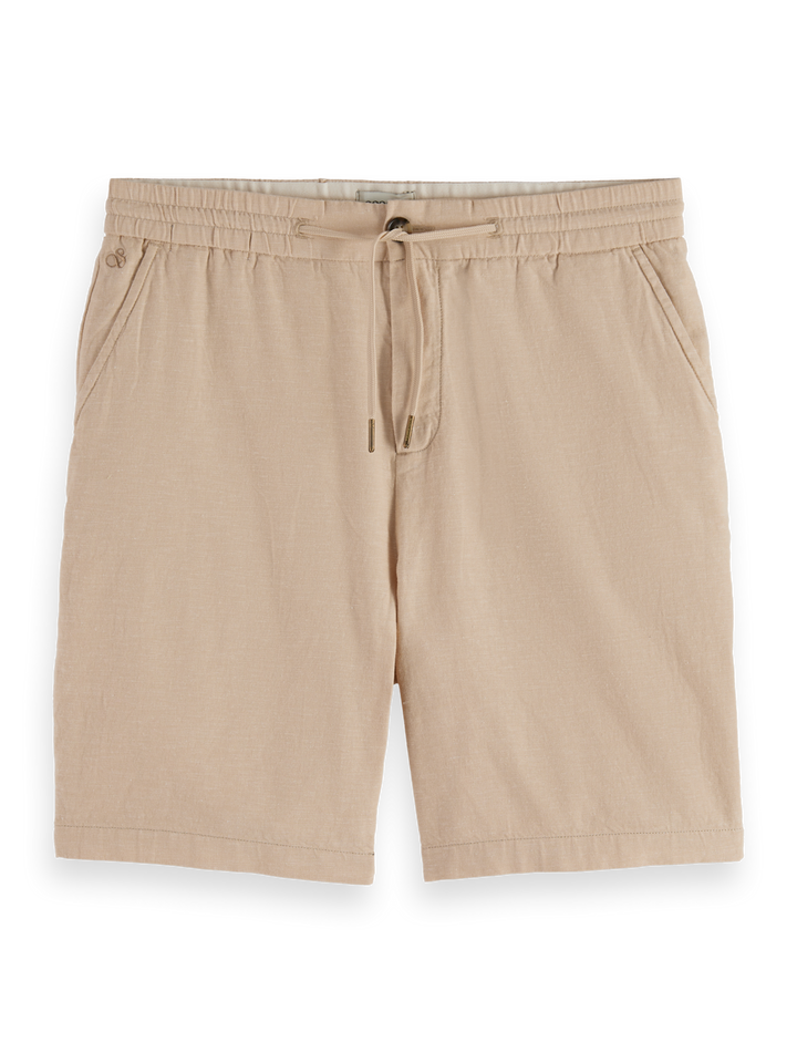 Seasonal core-Fave cotton/linen twill bermuda
