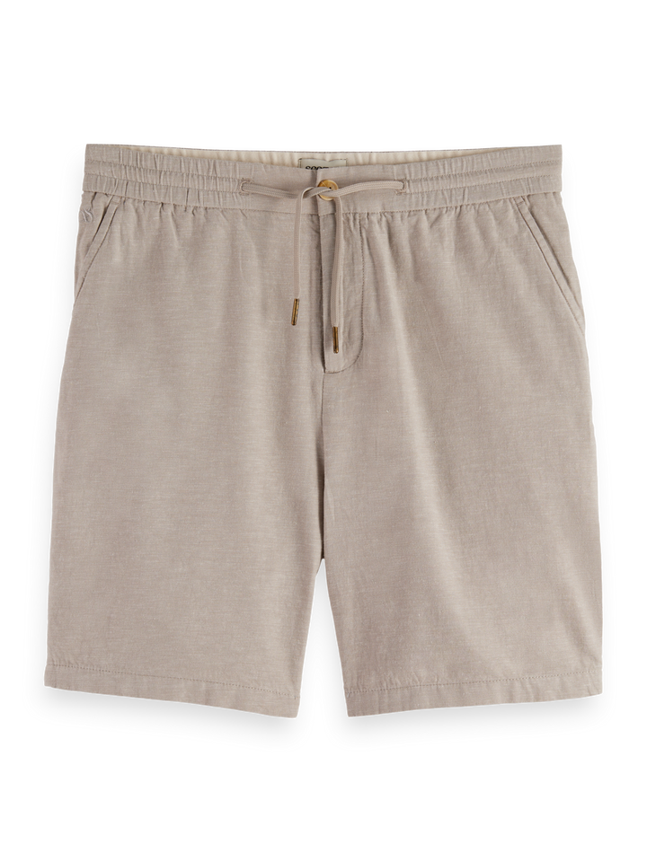 Seasonal core-Fave cotton/linen twill bermuda