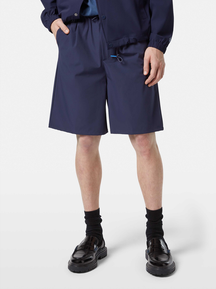 Stretch nylon-blend loose fit bermuda short