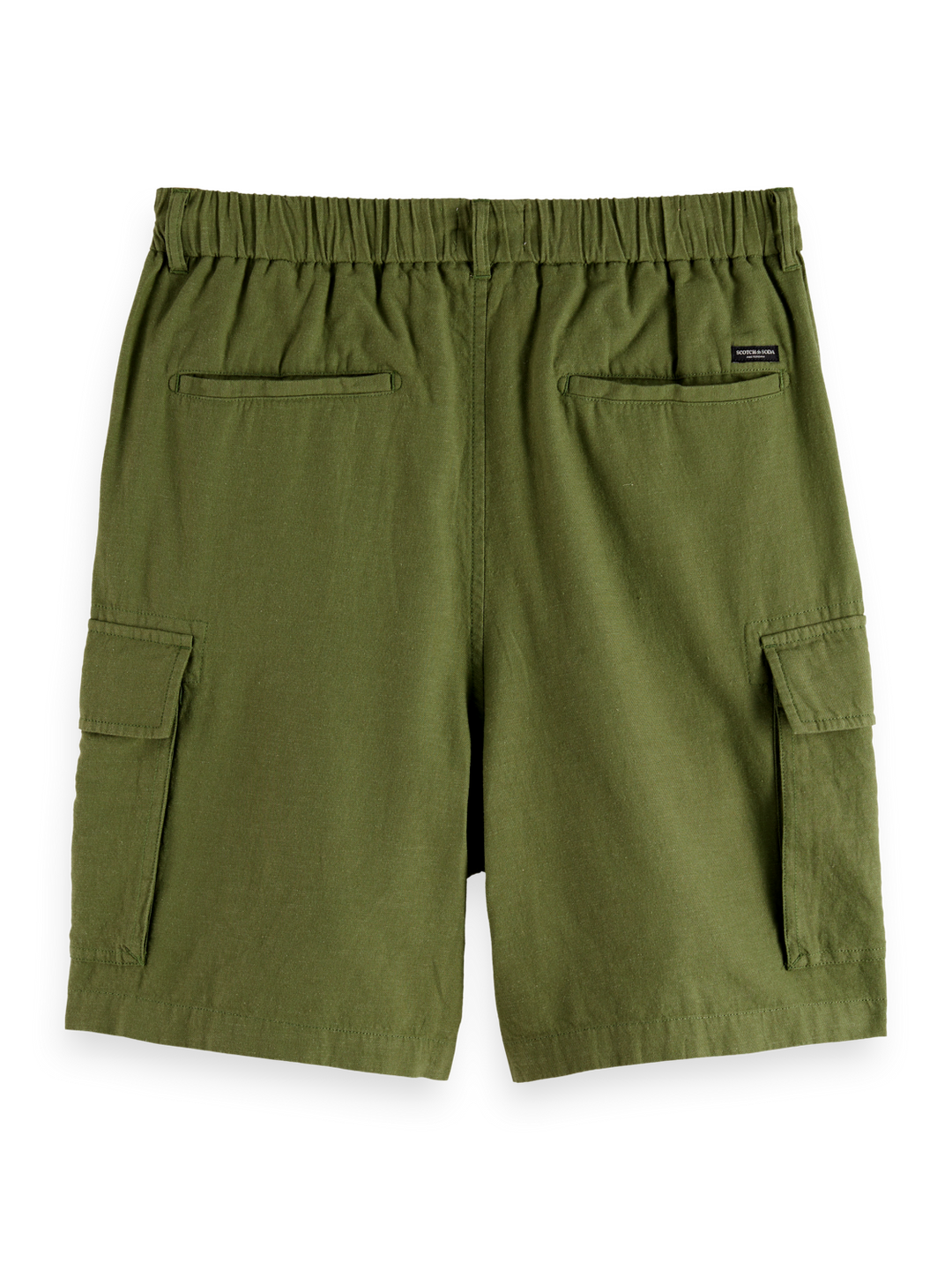 Cotton-linen relaxed fit cargo short