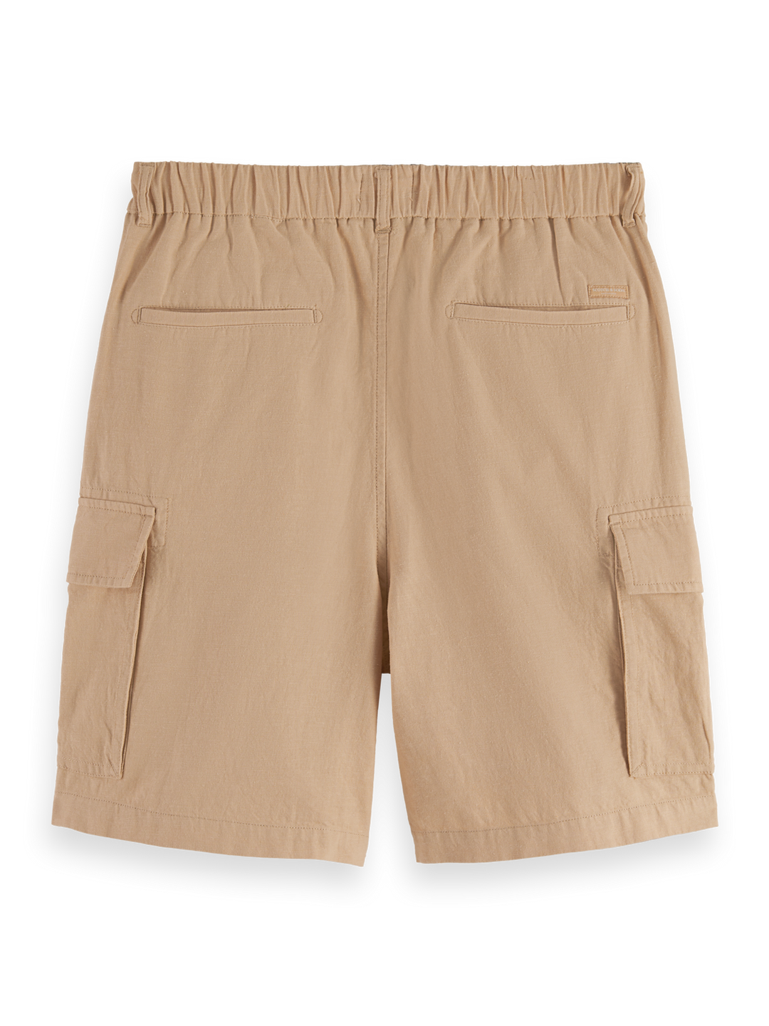 Cotton-linen relaxed fit cargo short
