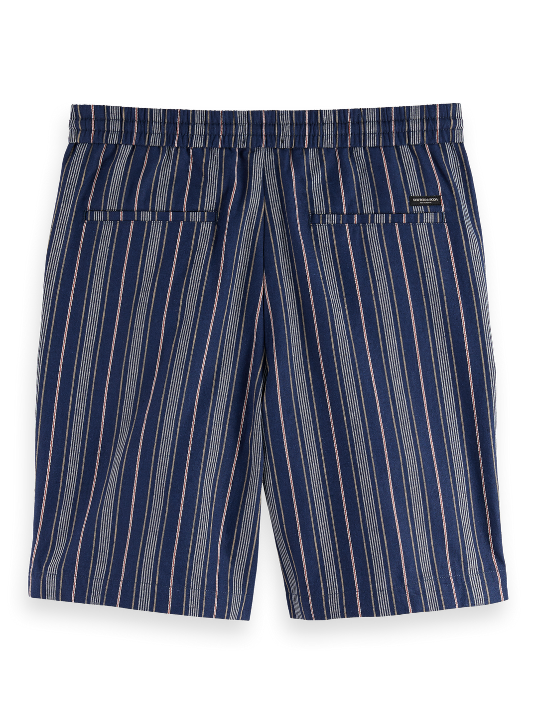 Fave - regular fit yarn-dyed cotton-linen bermuda short